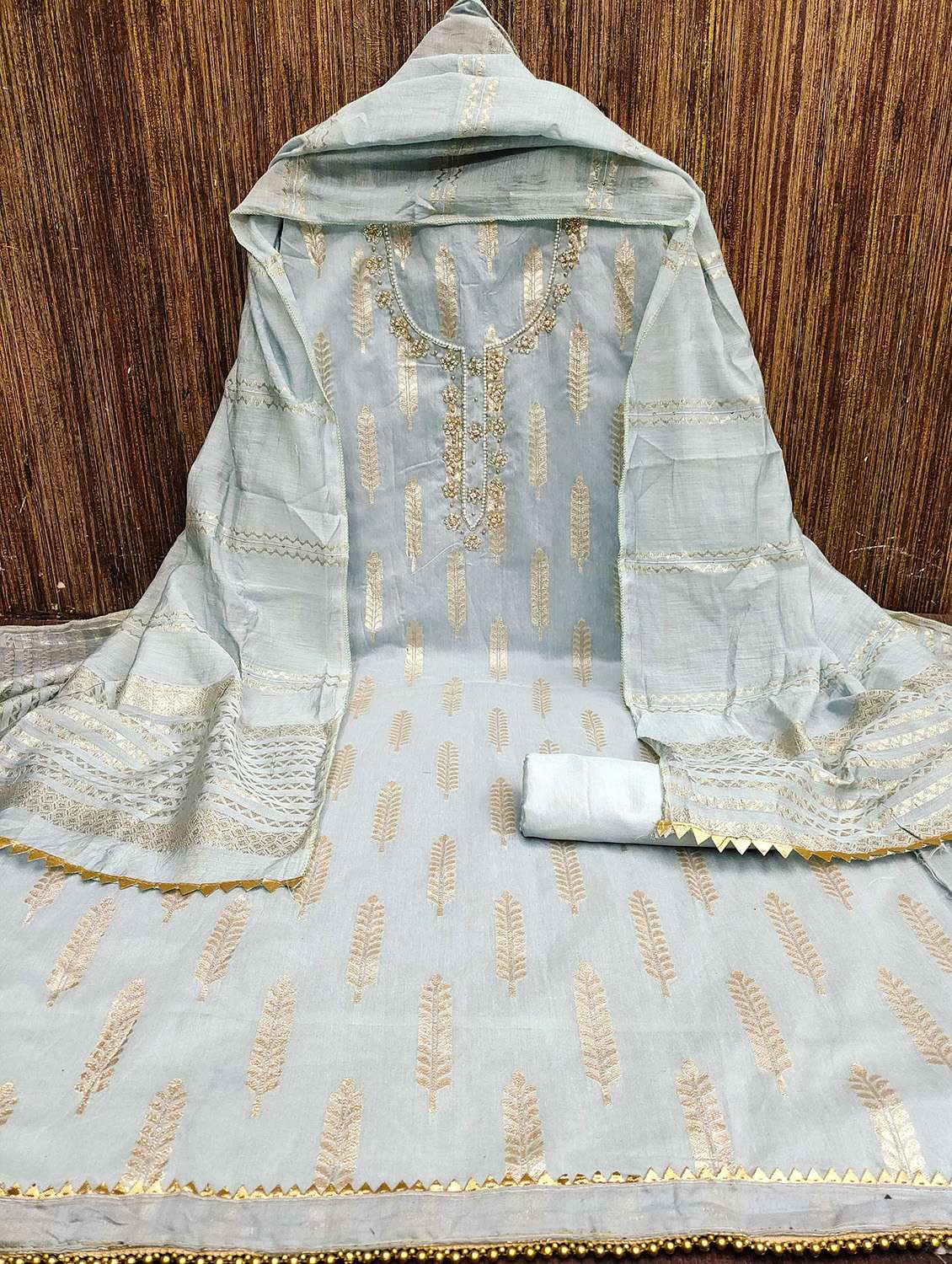 women self design embroidered unstitched suit set - 22008740 - Standard Image - 2