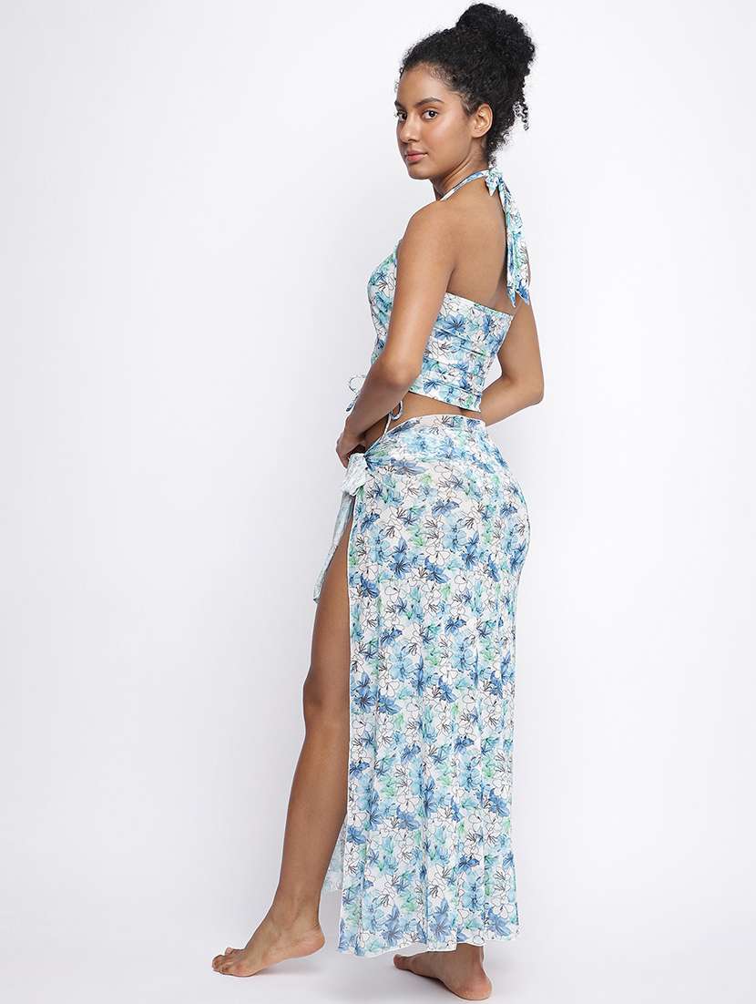 women floral printed long sleeve coverup skirt - 22008753 -  Standard Image - 2