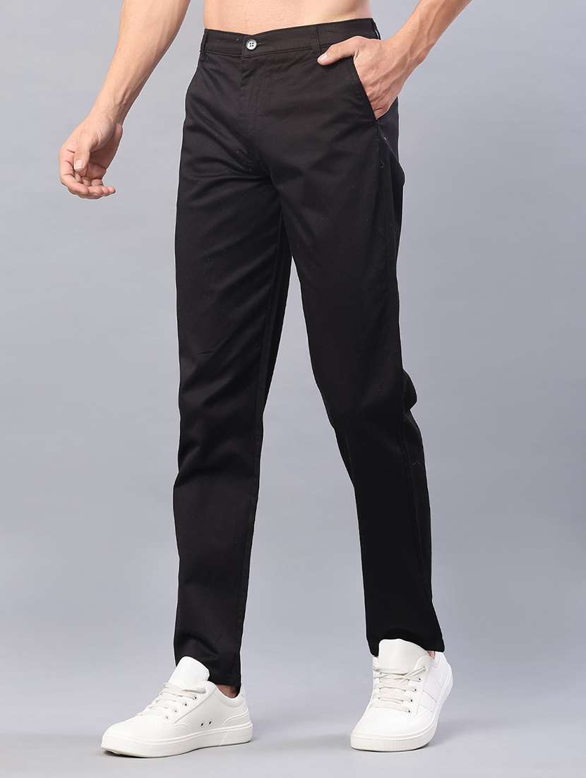 men solid mid rise slim fit chinos - 22008889 -  Standard Image - 2