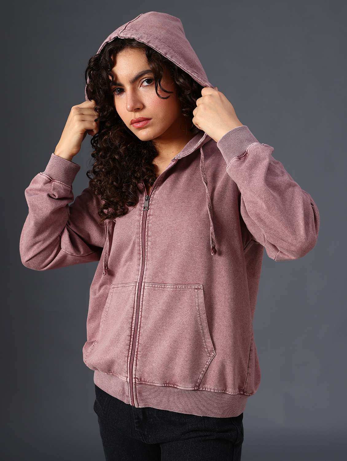 pink cotton blend plain sweatshirt - 22008928 -  Standard Image - 7
