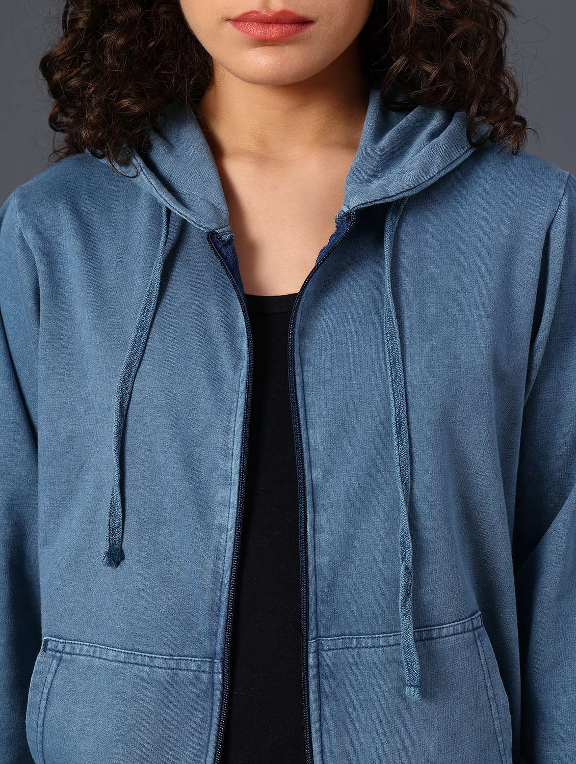 teal cotton blend plain sweatshirt - 22008929 -  Standard Image - 7