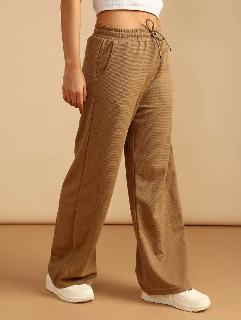 women solid mid rise relaxed fit track pant - 22008949 -  Standard Image - 2