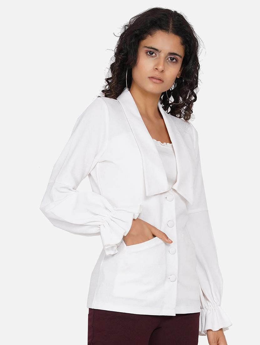 women solid long sleeve single breasted blazer - 22009133 - Standard Image - 2