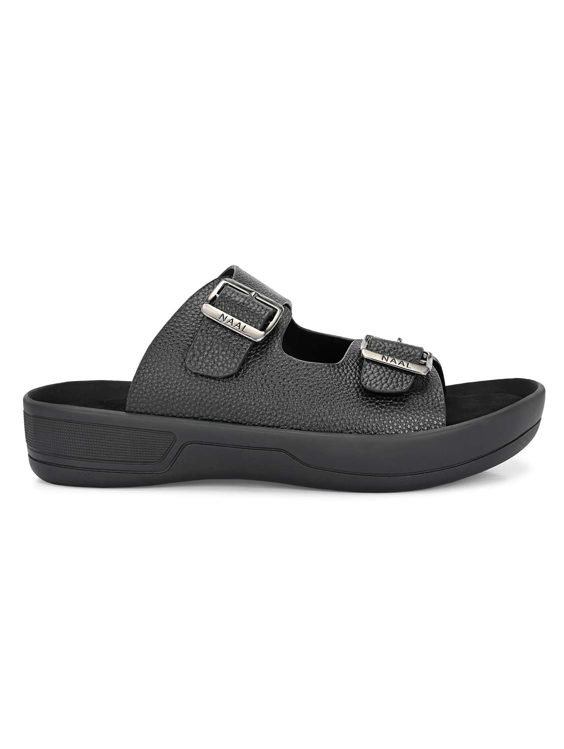 men black slip on sandal - 22009135 - Standard Image - 2