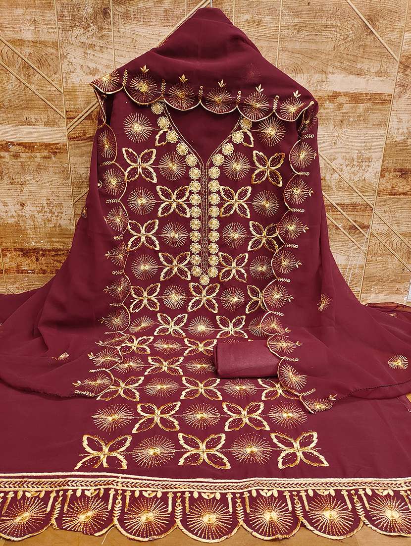 women solid with work zari work unstitched suit set - 22009200 -  Standard Image - 2