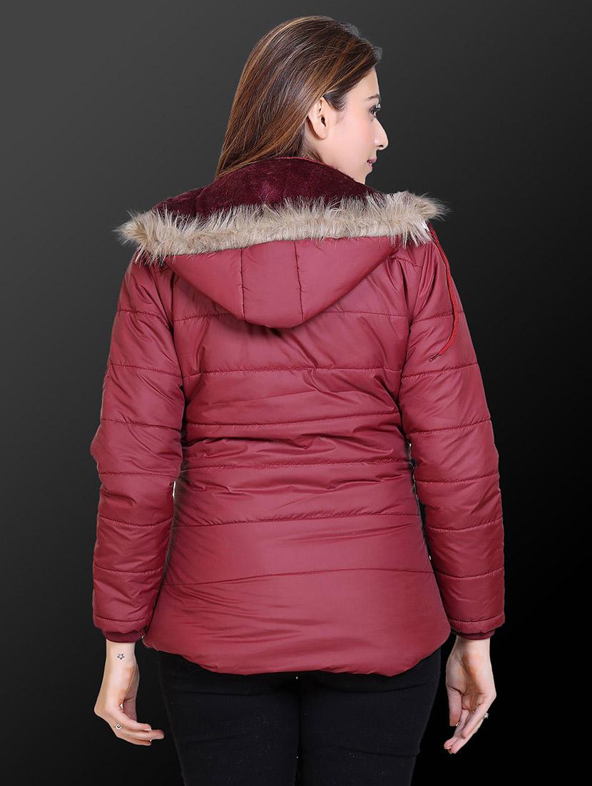 women solid long sleeve hooded quilted jacket - 22009229 - Standard Image - 2