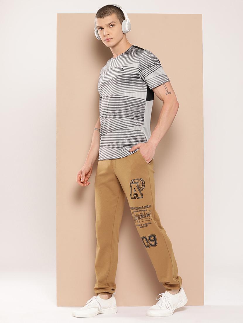 men placement print mid rise regular fit jogger - 22009259 - Standard Image - 2