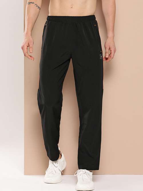 men solid regular fit full length track pant - 22009261 -  Standard Image - 0