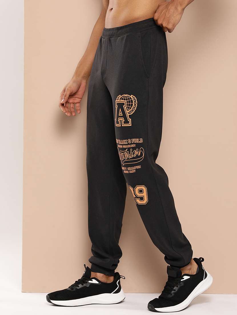 men placement print mid rise regular fit jogger - 22009263 - Standard Image - 2