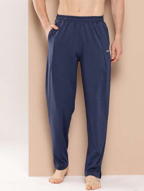 men solid regular fit full length track pant - 22009265 - Standard Image - 0