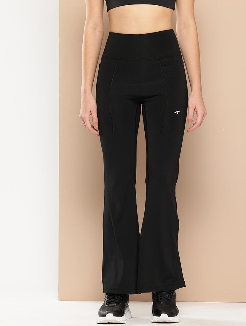 women solid high rise slim fit yoga pant 