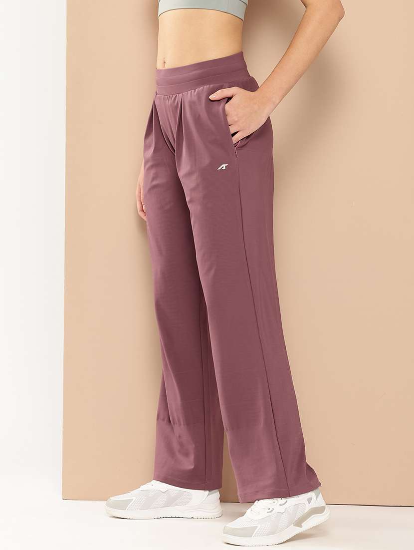 women solid mid rise regular fit track pant - 22009273 -  Standard Image - 2