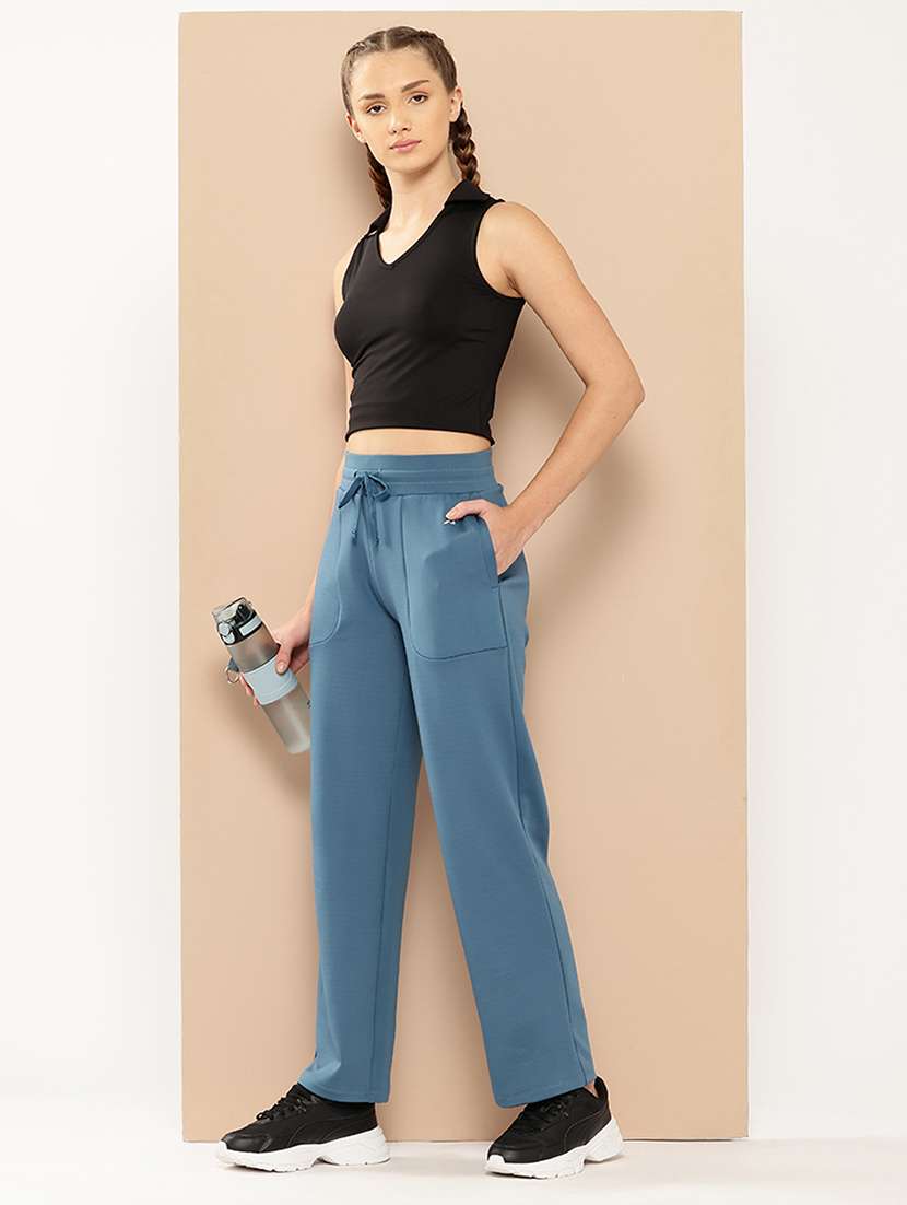 women solid mid rise regular fit track pant - 22009276 -  Standard Image - 2