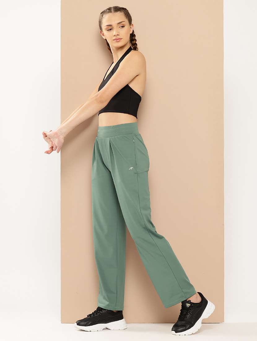 women solid mid rise regular fit track pant - 22009277 -  Standard Image - 2