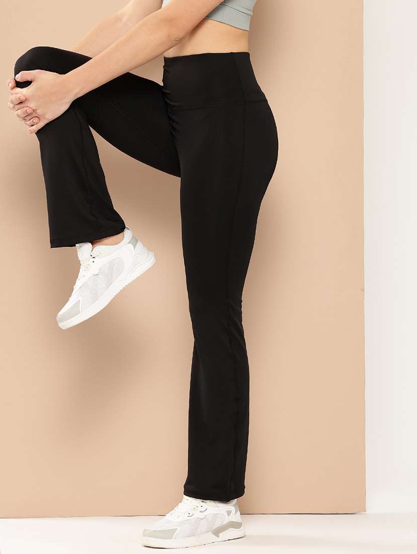 women solid high rise slim fit yoga pant  - 22009280 -  Standard Image - 2