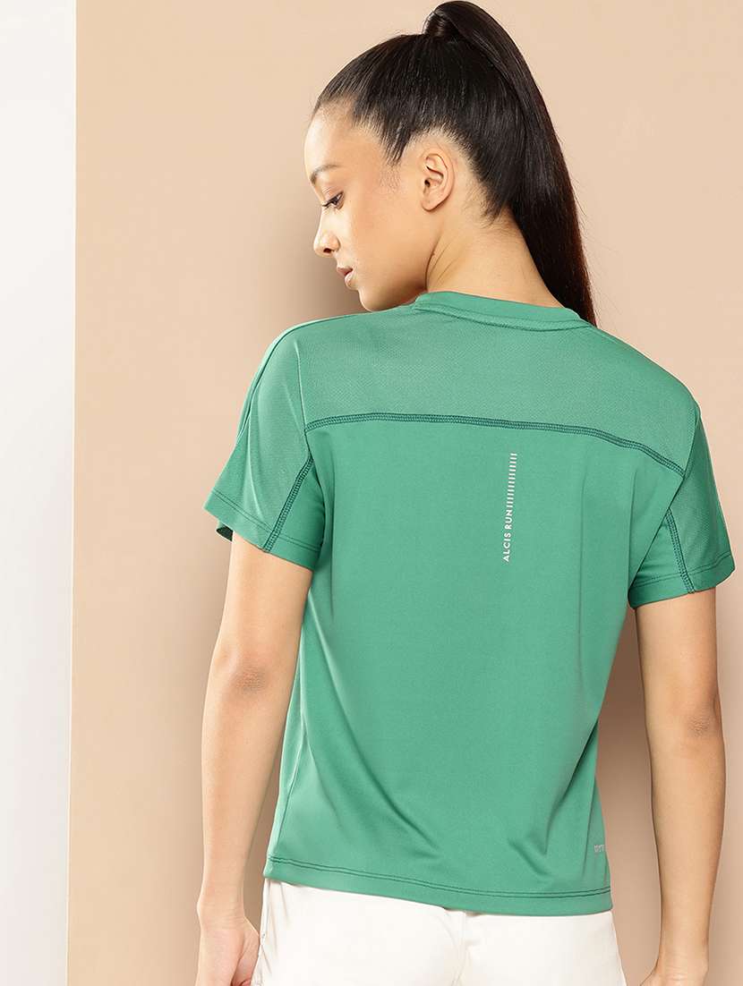 women solid short sleeve dry fit t-shirt - 22009286 - Standard Image - 2
