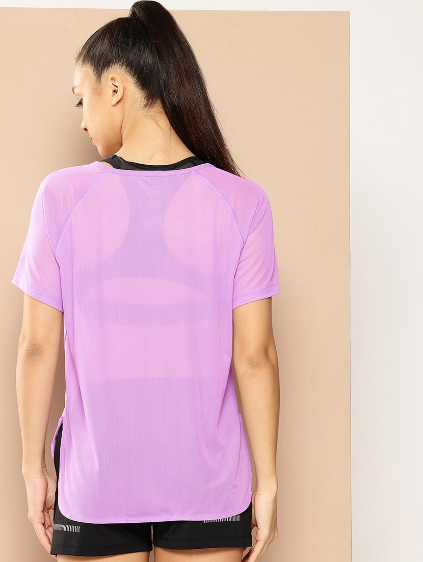 women solid short sleeve dry fit t-shirt - 22009289 - Standard Image - 2