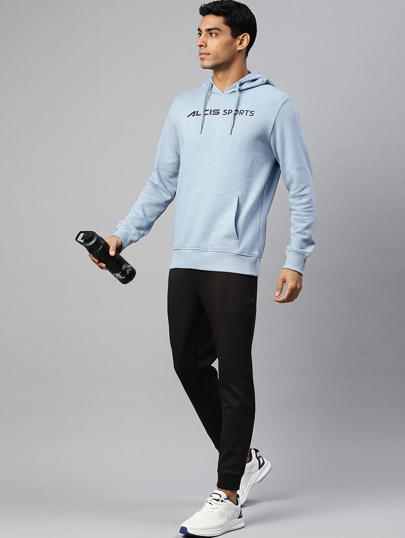 men chest print long sleeve regular fit hooded sweatshirt - 22009295 - Standard Image - 2