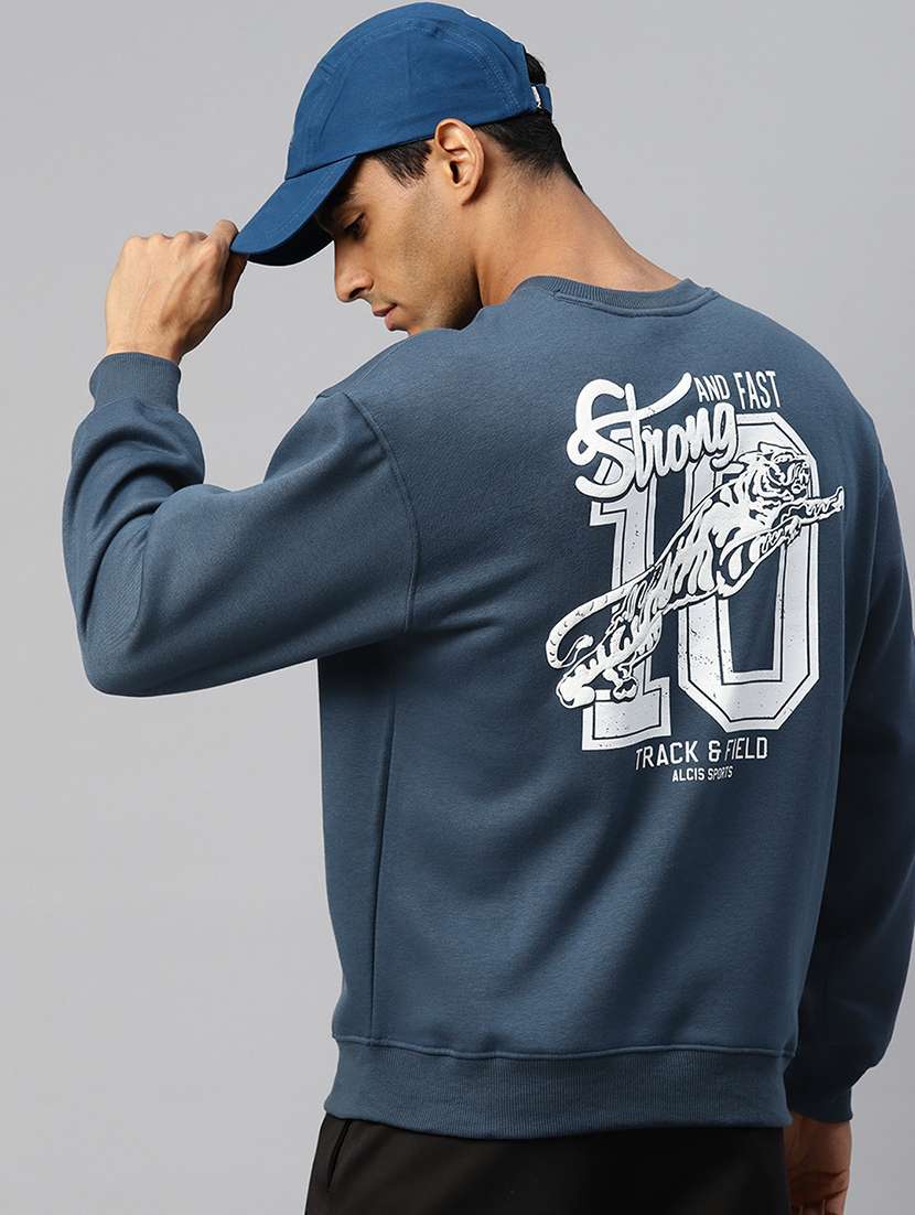 men back print long sleeve regular fit sweatshirt