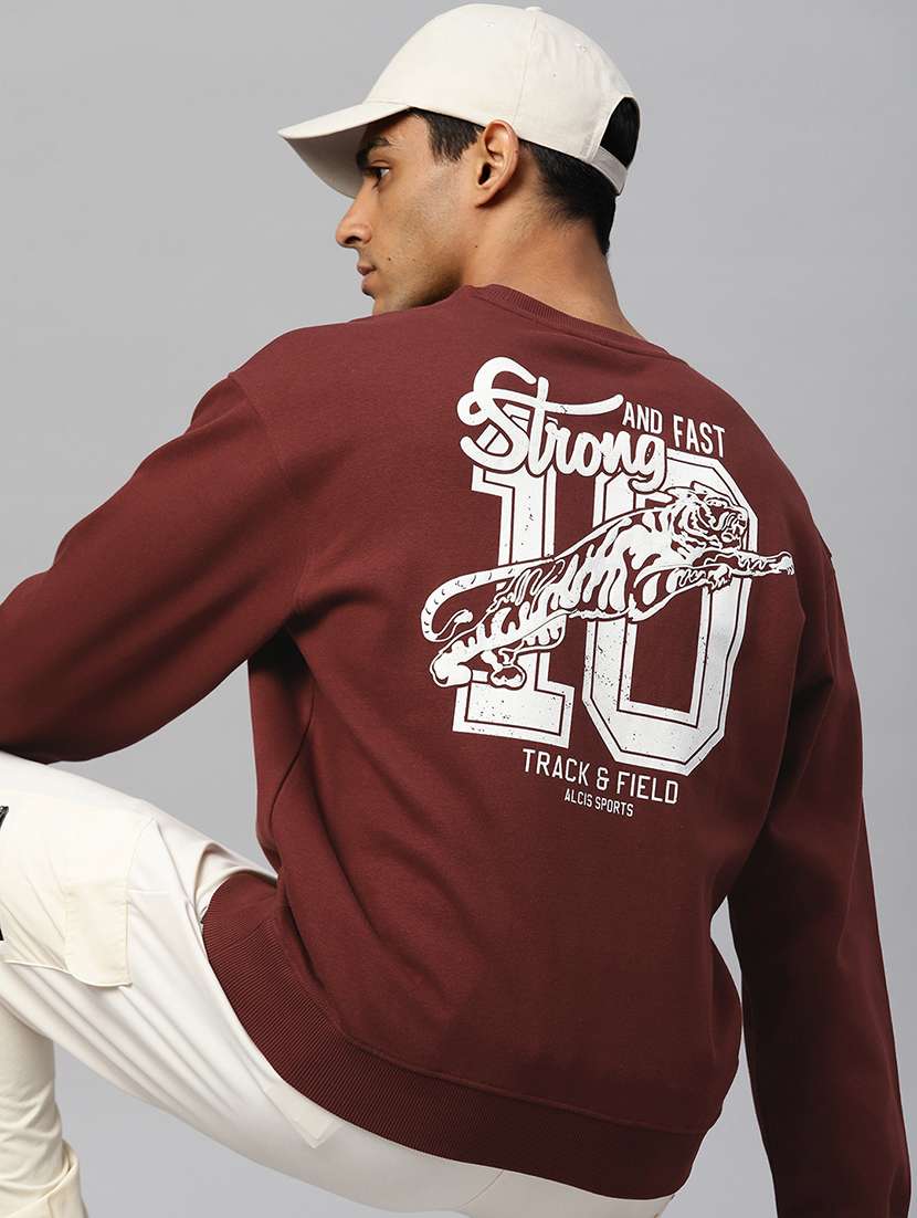 men back print long sleeve regular fit sweatshirt