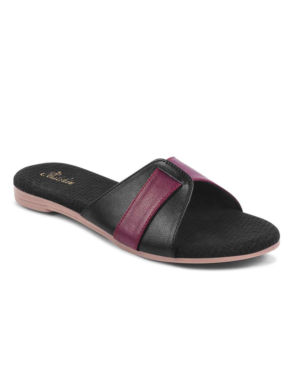 women slip on flat sandal