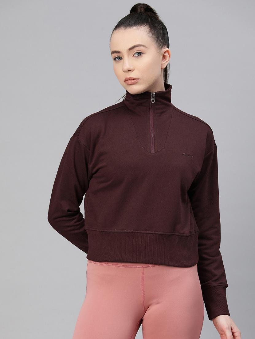 women solid long sleeve pullover sweatshirt - 22009340 - Zoom Image - 0