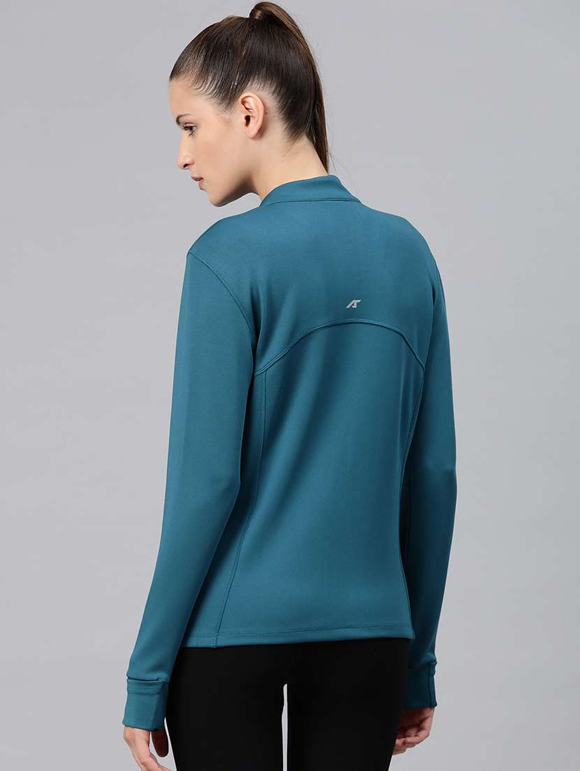 women solid long sleeve zipper sweatshirt - 22009347 - Standard Image - 2