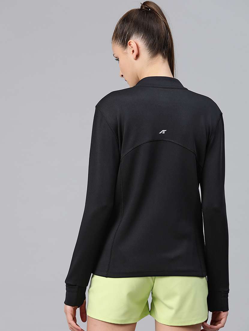 women solid long sleeve zipper sweatshirt - 22009349 -  Standard Image - 2