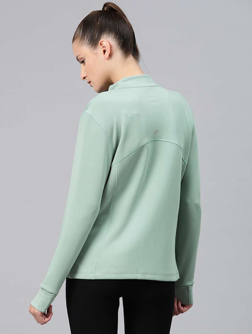 women solid long sleeve zipper sweatshirt - 22009351 -  Standard Image - 2