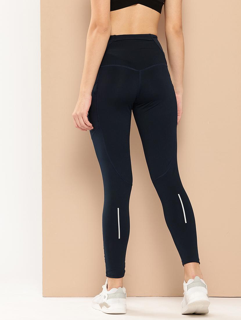 women solid high rise ankle length tights - 22009355 - Standard Image - 2