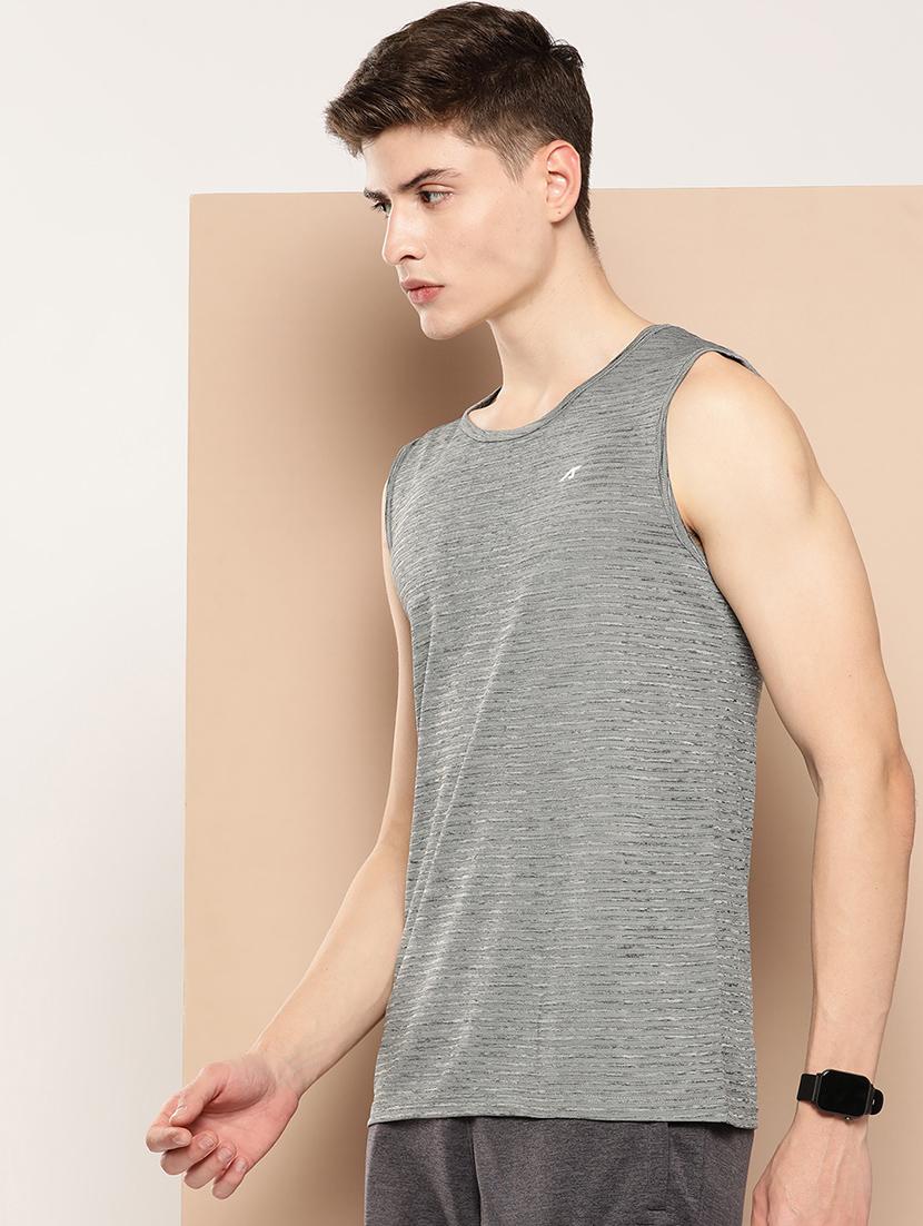 men striped sleeveless dry fit t-shirt - 22009365 - Standard Image - 2
