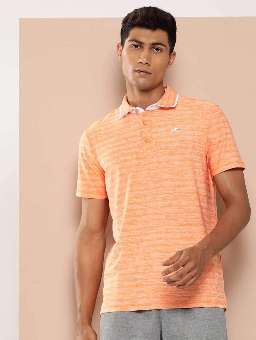 men melange short sleeve regular fit polo t-shirt