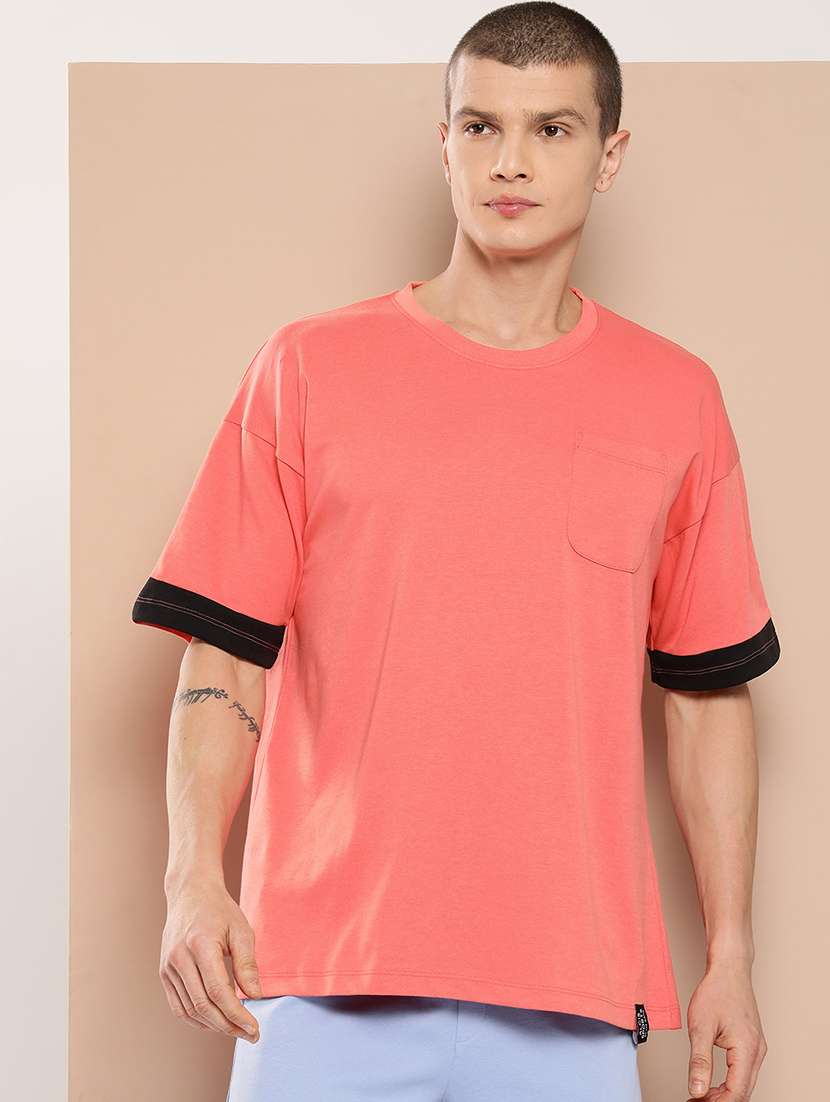 men back print short sleeve loose fit t-shirt