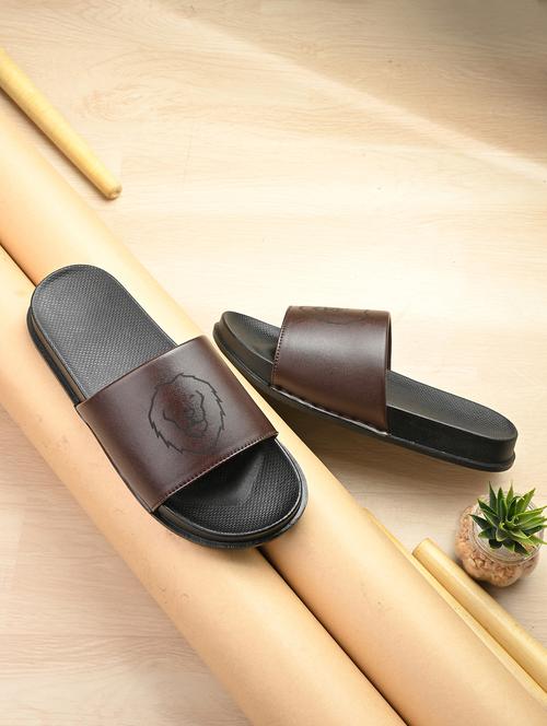 men brown slip on slider - 22009447 - Standard Image - 0