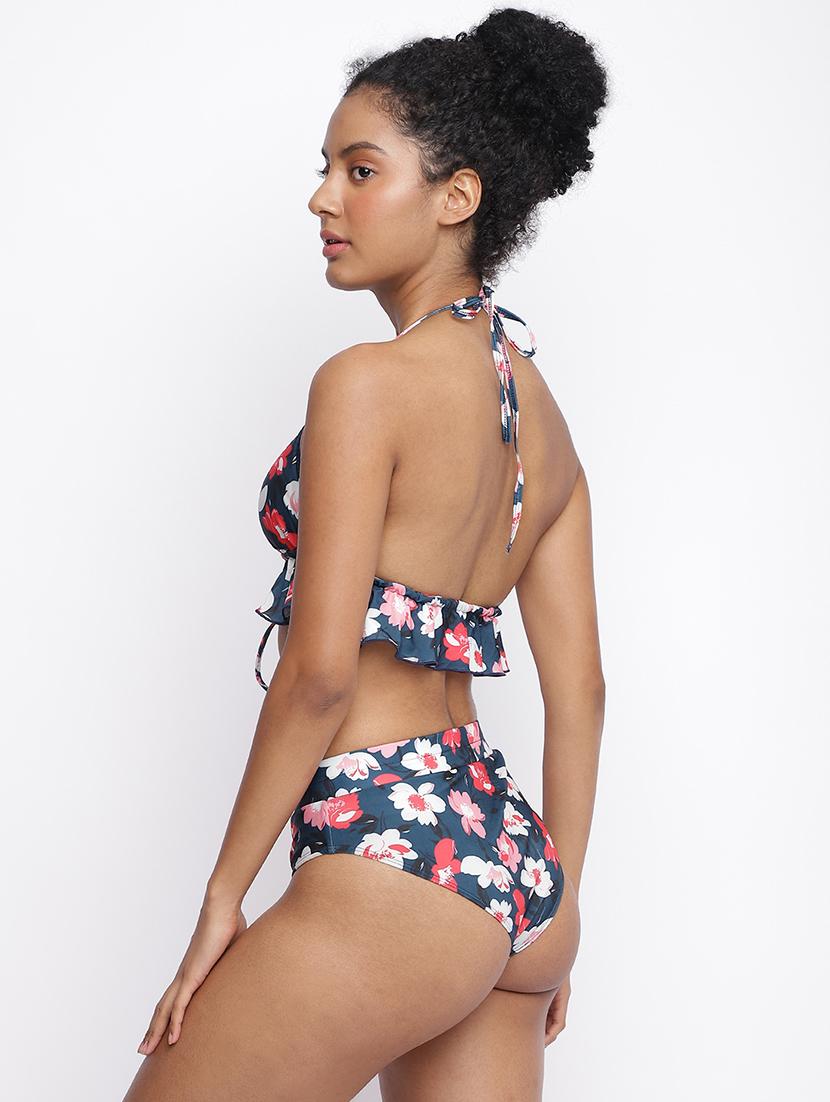 women printed halter neck bikini set - 22009496 - Standard Image - 2
