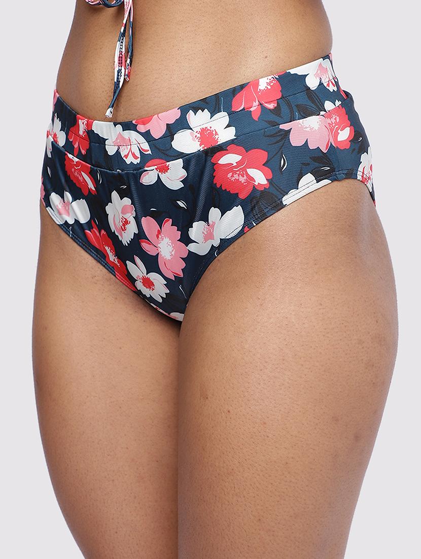 women blue floral print tankini panty - 22009501 - Standard Image - 2