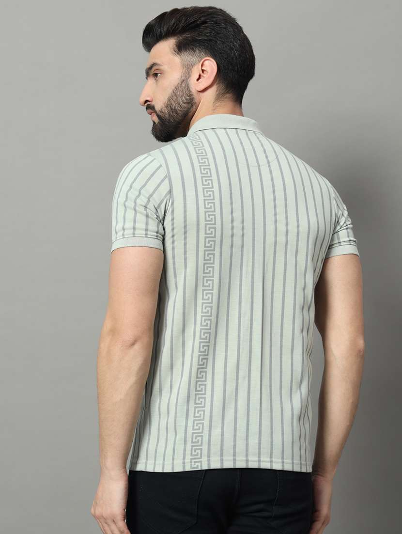 men striped short sleeve regular fit polo t-shirt - 22009523 - Standard Image - 2