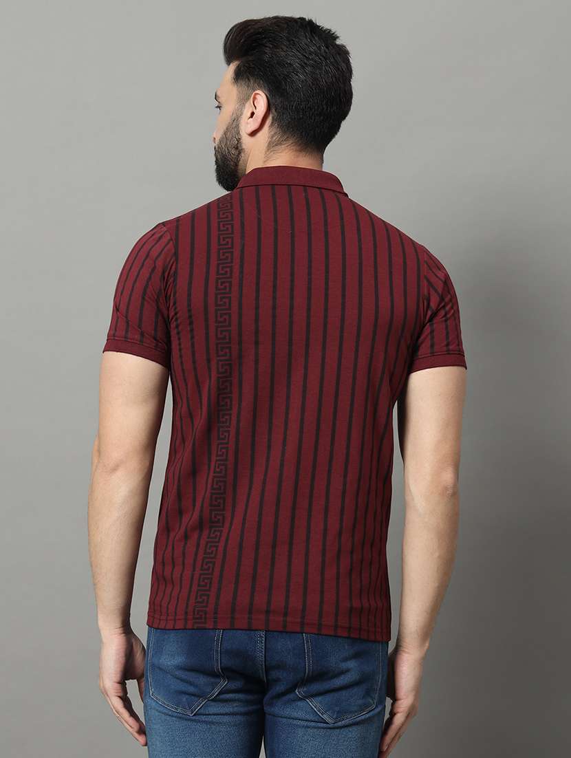 men striped short sleeve regular fit polo t-shirt - 22009525 -  Standard Image - 2