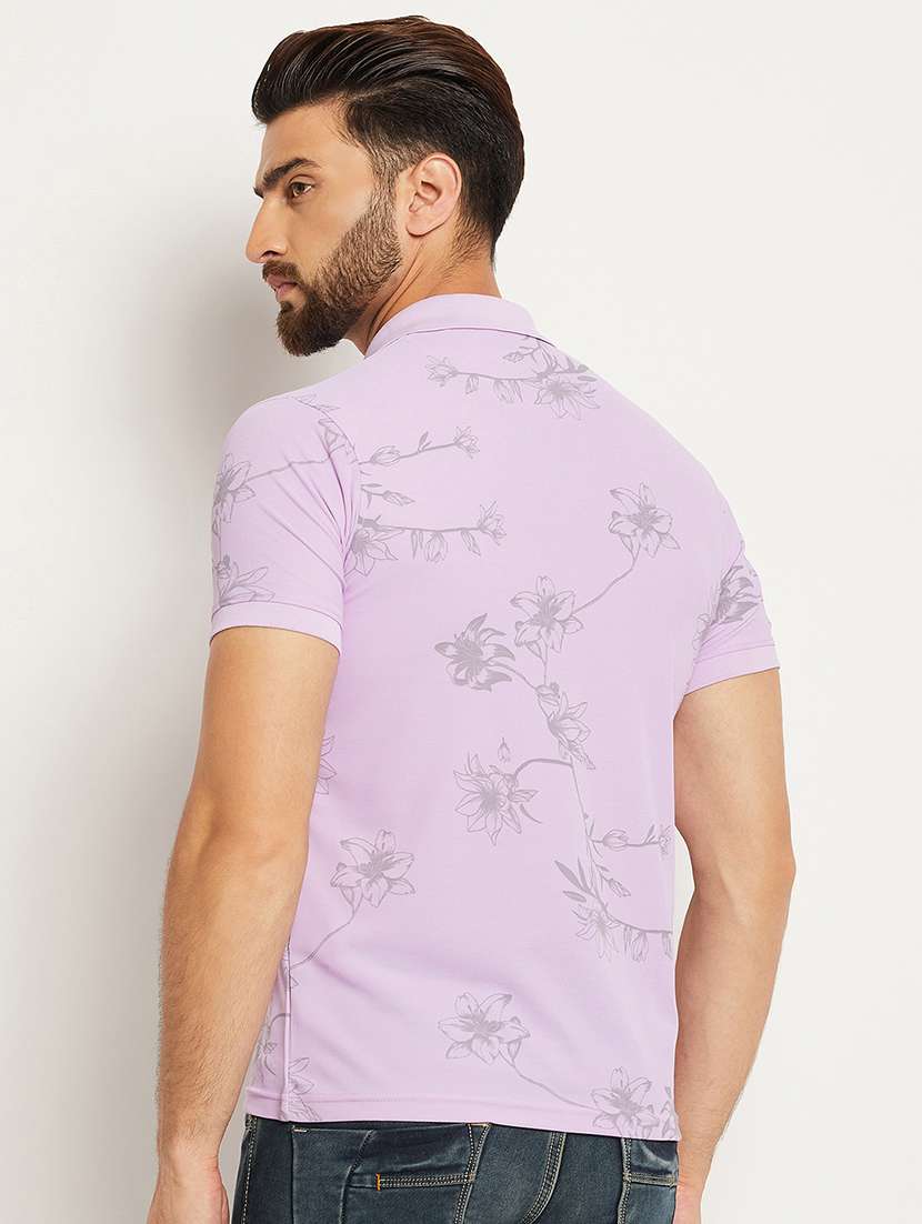 men floral printed short sleeve regular fit polo t-shirt - 22009595 - Standard Image - 2