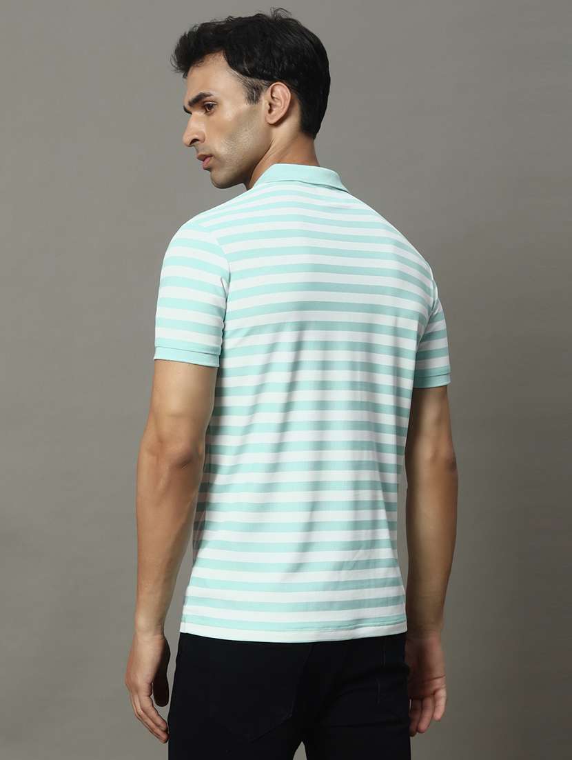 men striped short sleeve regular fit polo t-shirt - 22009602 -  Standard Image - 2