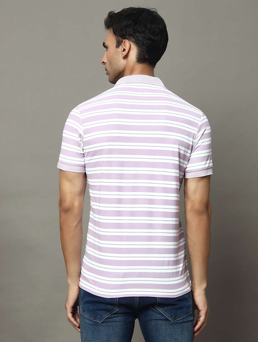 men striped short sleeve regular fit polo t-shirt - 22009605 -  Standard Image - 2