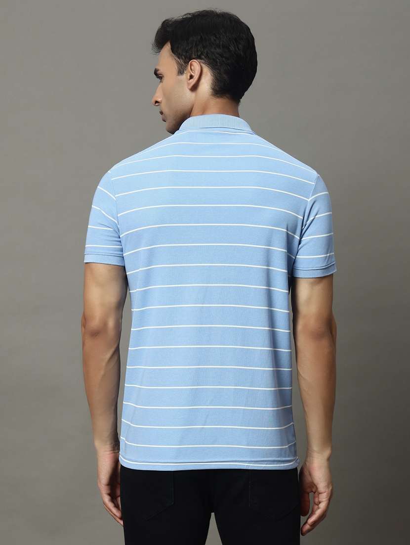 men striped short sleeve regular fit polo t-shirt - 22009614 -  Standard Image - 2