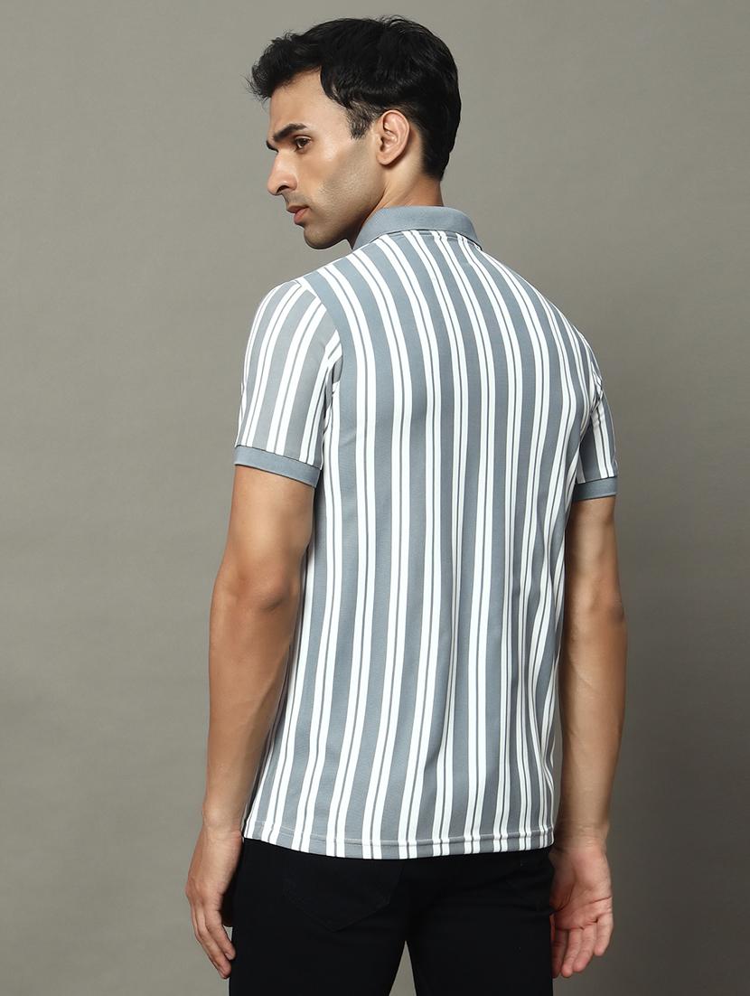 men striped short sleeve regular fit polo t-shirt - 22009618 - Standard Image - 2