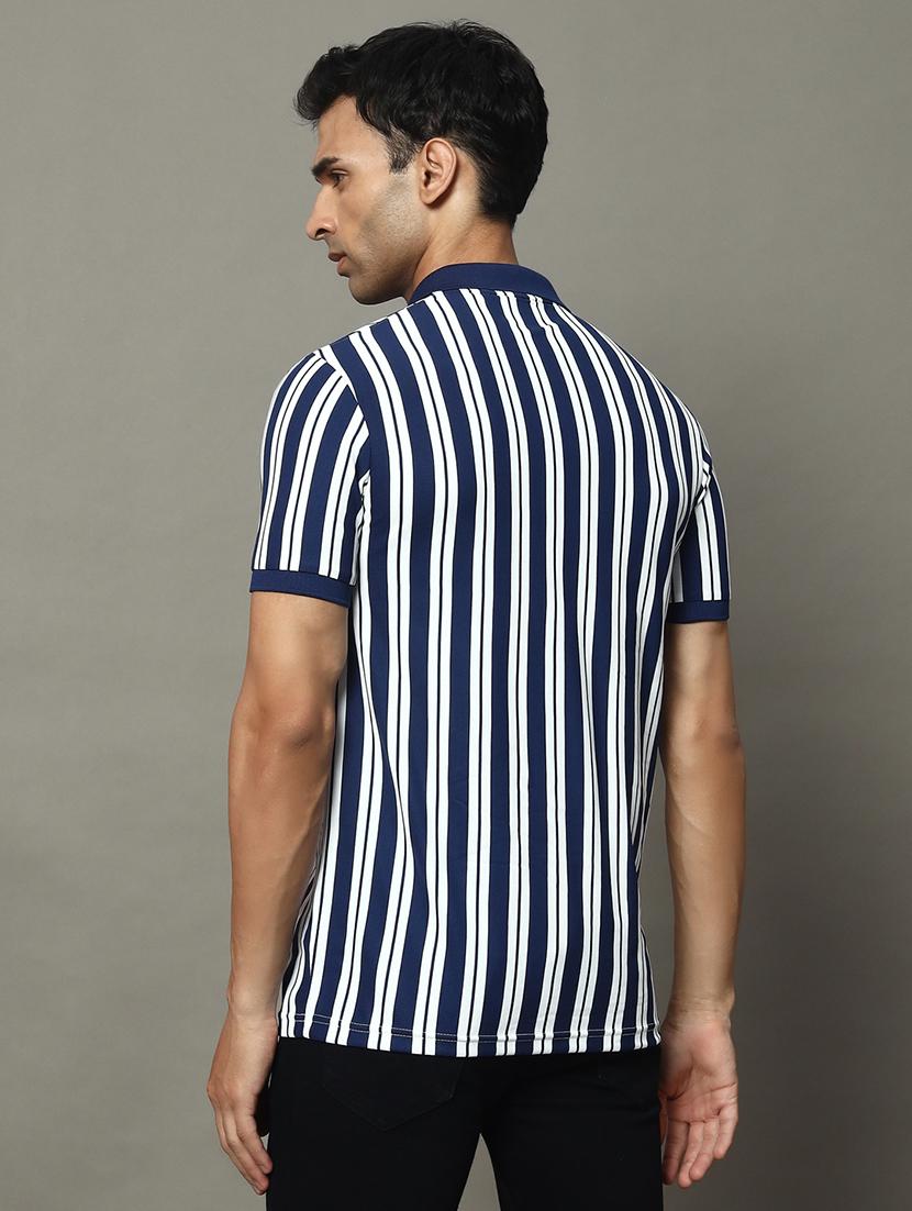 men striped short sleeve regular fit polo t-shirt - 22009620 - Standard Image - 2