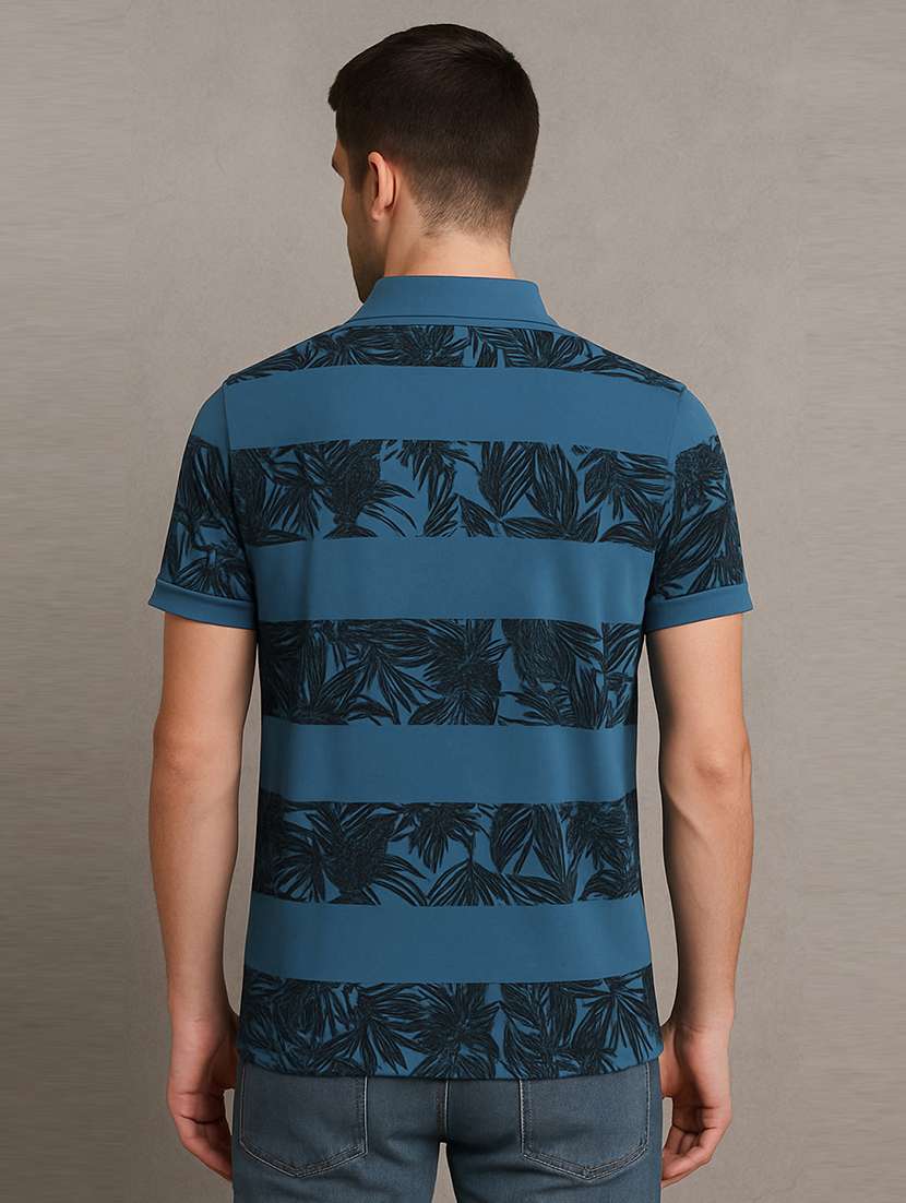men printed short sleeve regular fit polo t-shirt - 22009654 -  Standard Image - 2