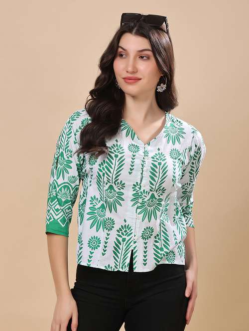 women printed puff sleeve regular top - 22009688 -  Standard Image - 0