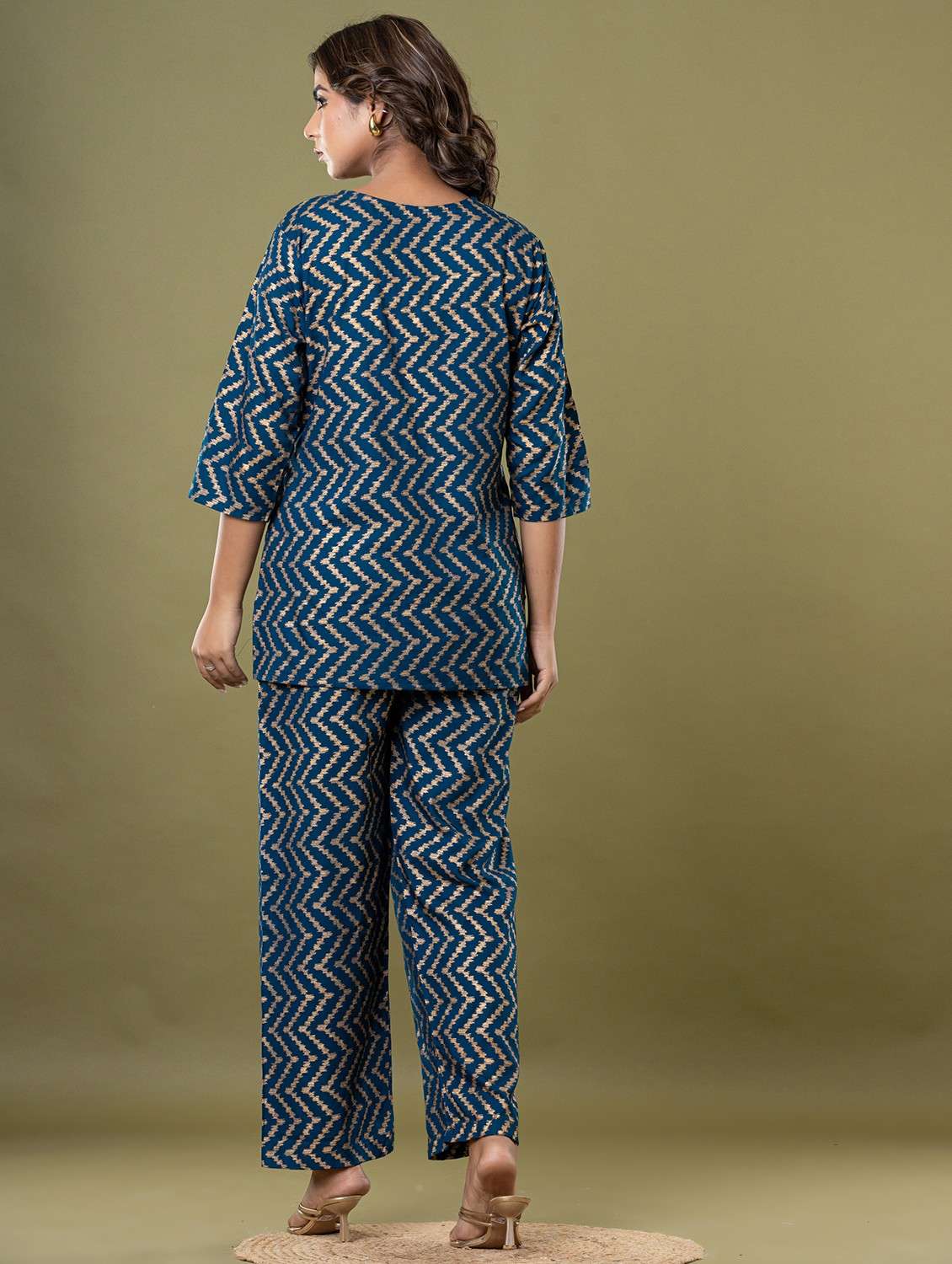 women printed top and trouser co-ord set - 22009696 - Standard Image - 2