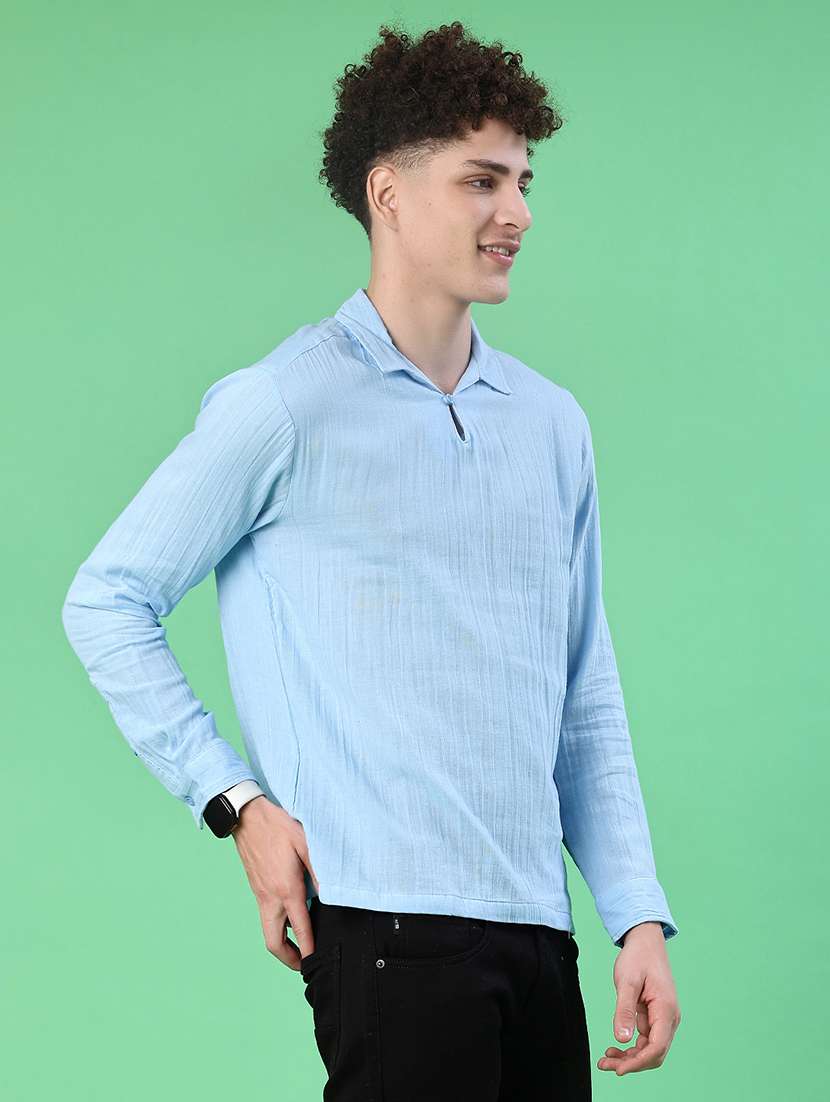 men solid mandarin neck short kurta - 22010332 -  Standard Image - 2