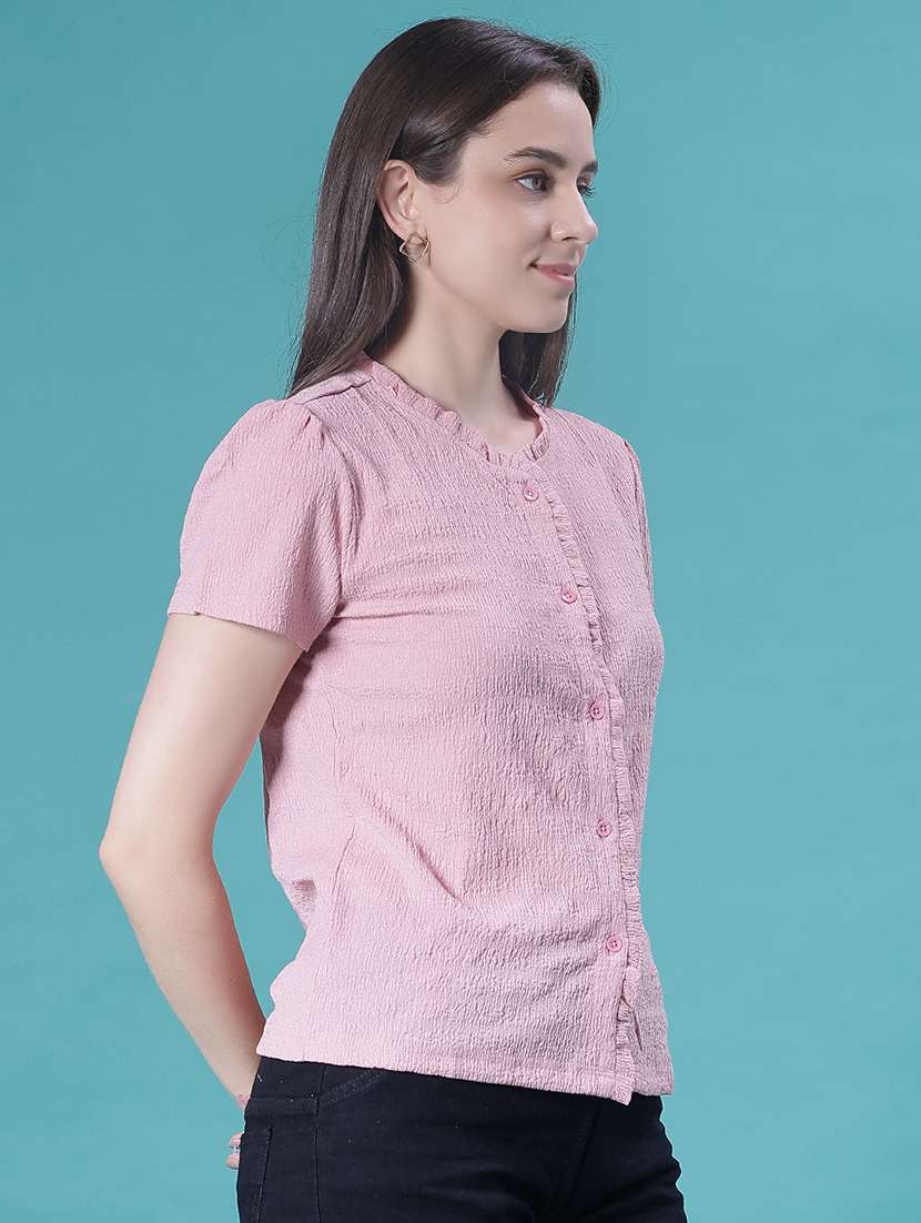 women self design short sleeve top  - 22010403 -  Standard Image - 2