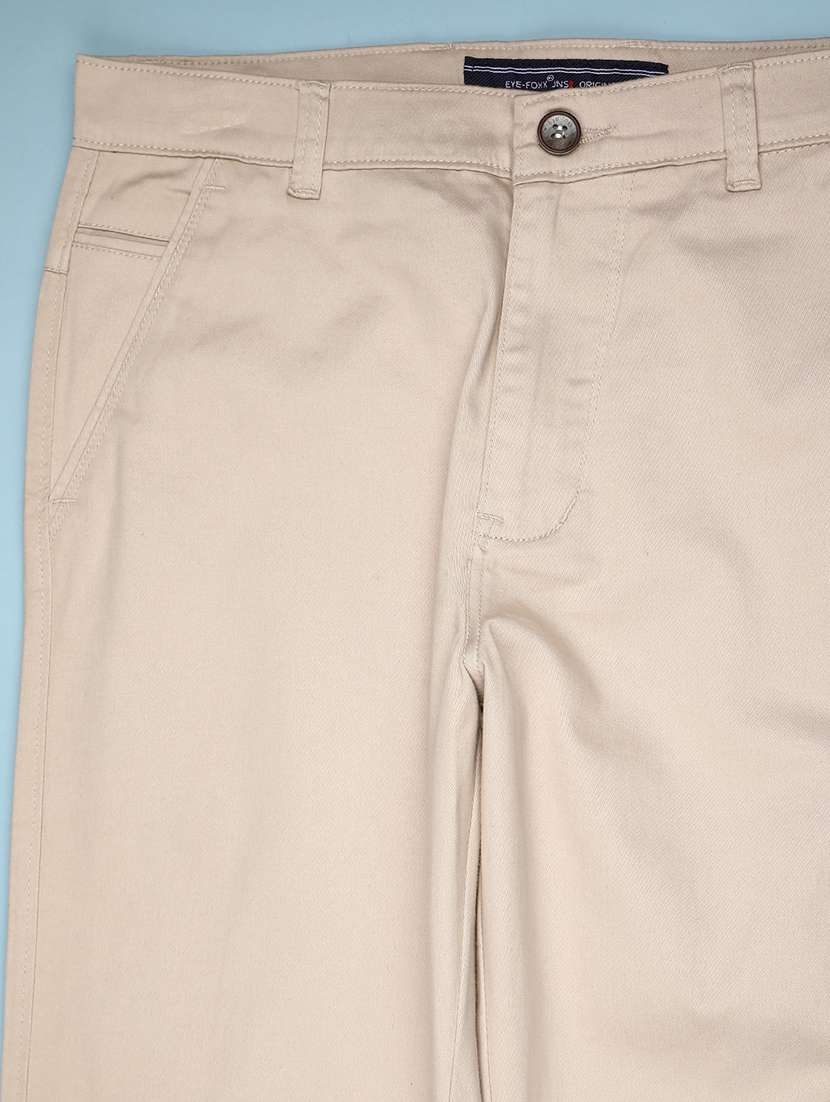 men solid mid rise chinos - 22010602 -  Standard Image - 2